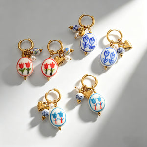 Porcelain Tulip Earrings